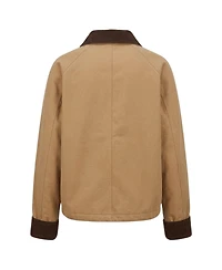 Modenaire Women's Cropped Utility Contrast Collar Jacket