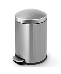 Mega Casa 5 Liter / 1.3 Gallon Stainless Steel Step Trash Can with Soft Close Lid for Bathroom, Office, Kitchen, Bedroom