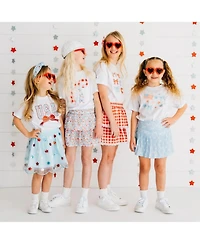 Sweet Wink Toddler Girls Patriotic Floral Skort