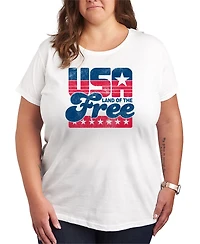 Hybrid Apparel Plus Instant Message Land of the Free Short-Sleeve Graphic T-Shirt