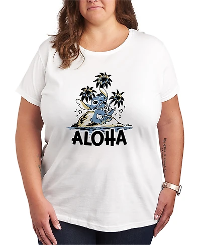 Hybrid Apparel Plus Lilo Stitch Aloha Island Short-Sleeve Graphic T-Shirt
