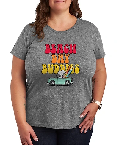 Hybrid Apparel Plus Peanuts Beach Day Buddies Short-Sleeve Graphic T-Shirt