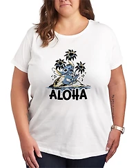 Hybrid Apparel Plus Lilo Stitch Aloha Island Short-Sleeve Graphic T-Shirt