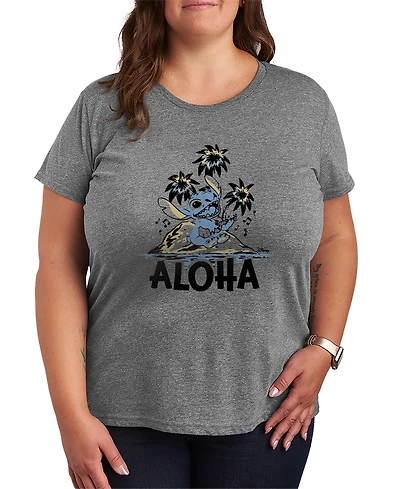 Hybrid Apparel Plus Lilo Stitch Aloha Island Short-Sleeve Graphic T-Shirt