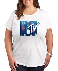 Hybrid Apparel Plus Mtv Fireworks Logo Short-Sleeve Graphic T-Shirt