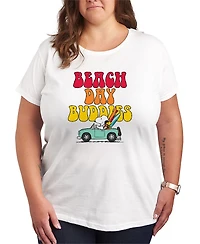 Hybrid Apparel Plus Peanuts Beach Day Buddies Short-Sleeve Graphic T-Shirt