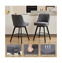 gaomon Dining Chair Bar Stools Set Of 2. Modern Swivel Counter Height Bar Stools for Kitchen Dining Room