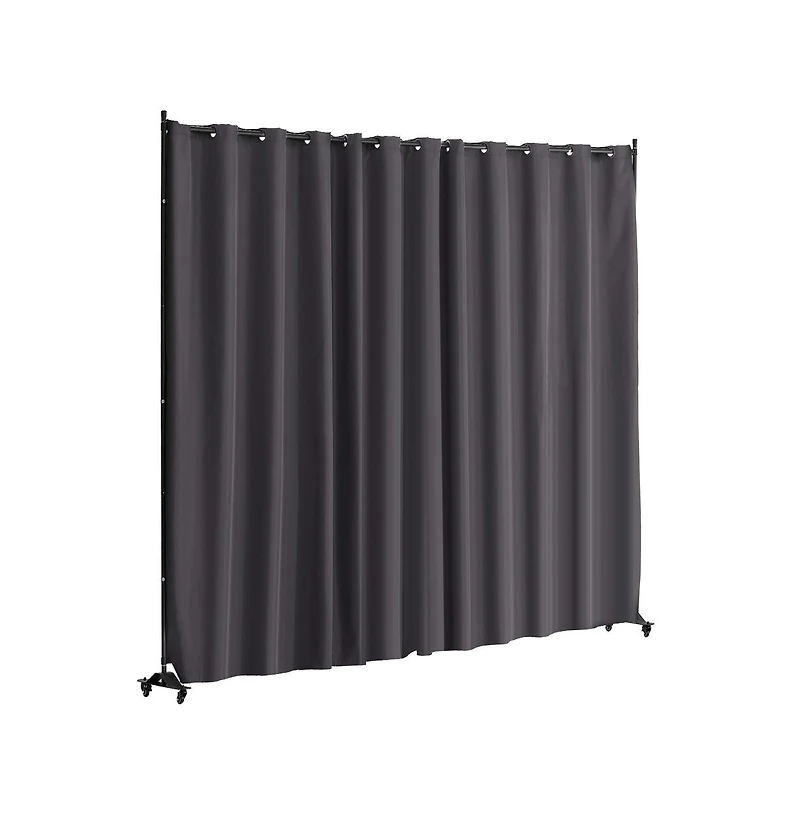Sugift Portable Panel Room Divider with Wheels, Freestanding Curtain Privacy Screen for Office Bedroom Study