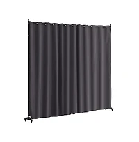 Sugift Portable Panel Room Divider with Wheels, Freestanding Curtain Privacy Screen for Office Bedroom Study