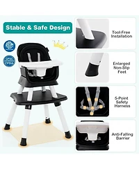 Gouun Baby Convertible 8-in-1 Baby Feeding Chair with Dual-Side Tabletop and Booster Seat