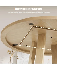 gaomon 4-6 Person Round Farmhouse Dining Table with Pedestal