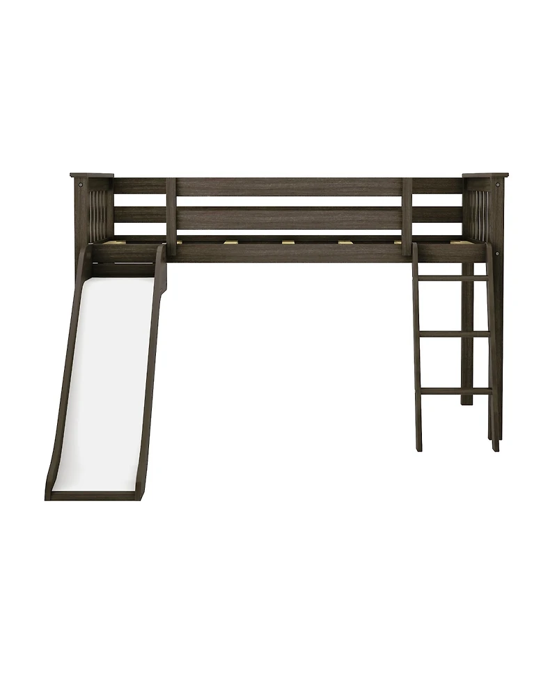 Max & Lily Low Loft With Easy Slide and Firetruck Curtain