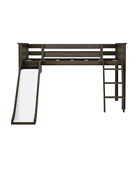 Max & Lily Low Loft With Easy Slide and Firetruck Curtain