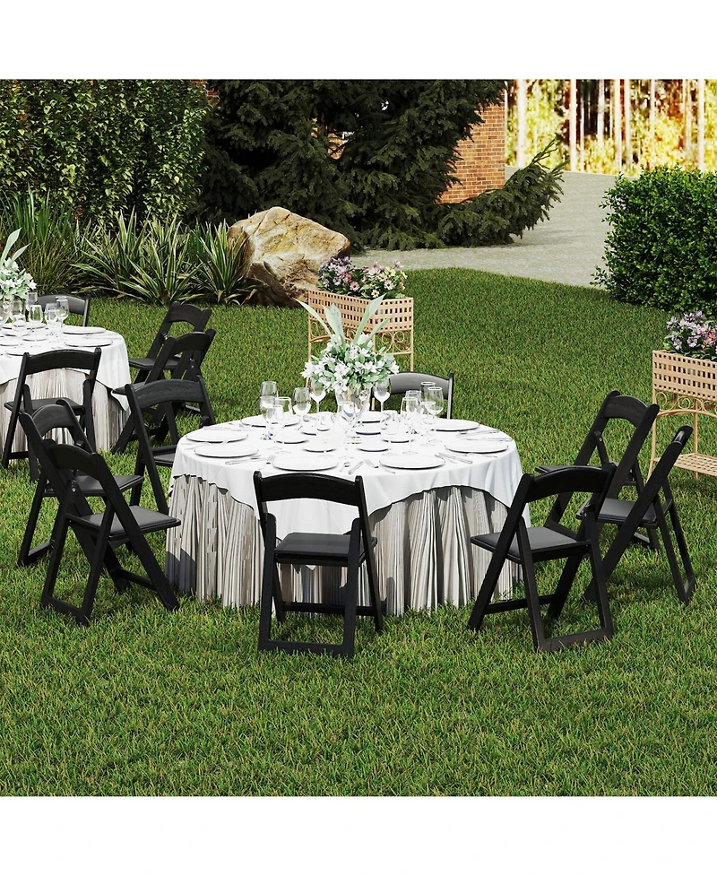 Gouun Resin Folding Chairs Set of 4 with Padded Seats