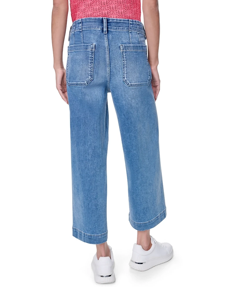 Dkny Jeans Petite High-Rise Patch-Pocket Wide Leg