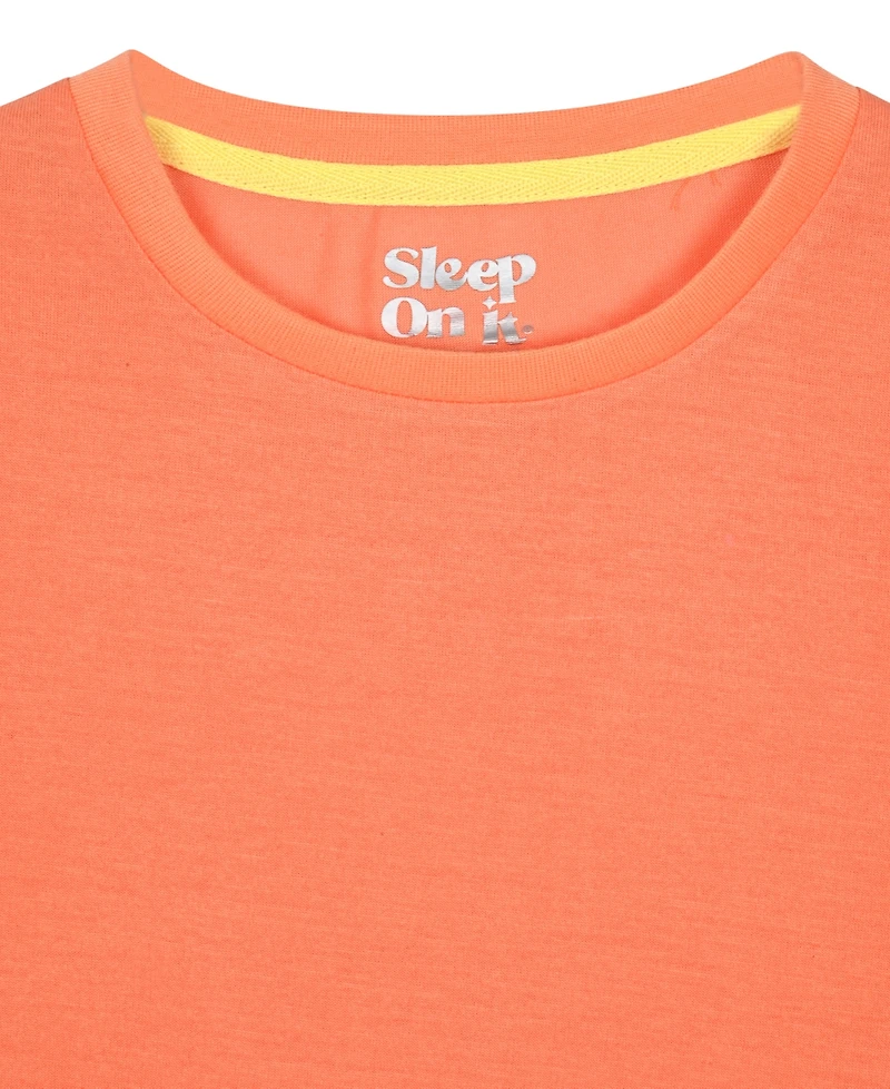 Sleep On It Boys' 6-14 Solid T-Shirt and Conventional Print Shorts, 2-Piece Set