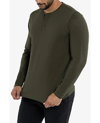 X-Ray Men's Soft Stretch Henley Neck Long Sleeve T-shirt
