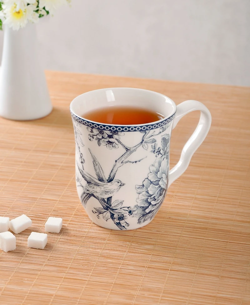 222 Fifth Adelaide Blue Coffee Mugs, Set of 4