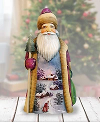 G.DeBrekht Woodcarved First Light Santa Figurine