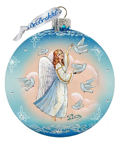 G.DeBrekht Angel Doves Ball Glass Ornament