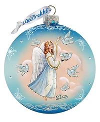 G.DeBrekht Angel Doves Ball Glass Ornament
