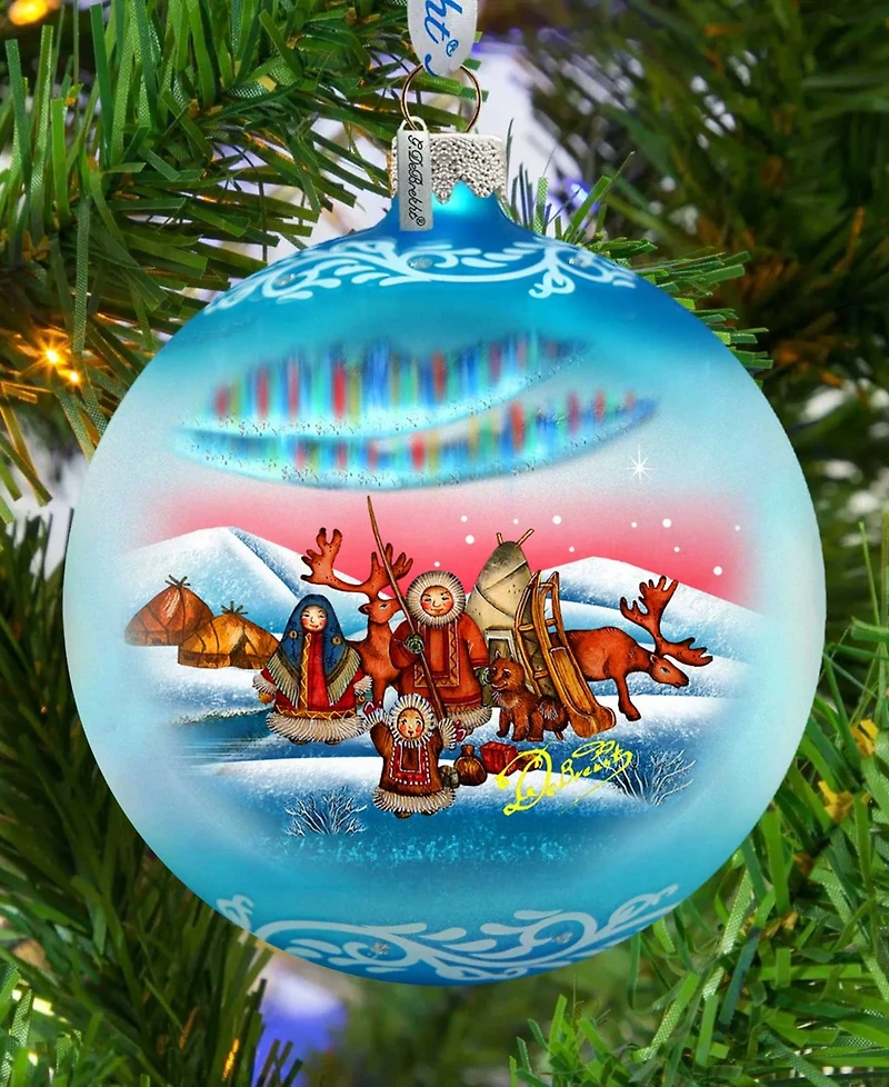 G.DeBrekht Northern Light Glass Ball Ornament