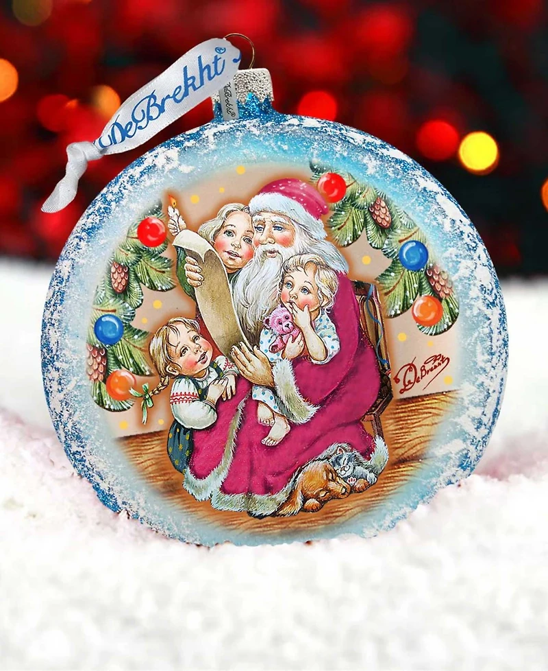 G.DeBrekht Santa List Circle Glass Ornament