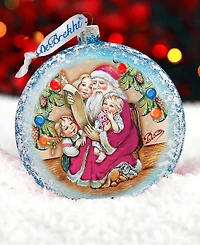 G.DeBrekht Santa List Circle Glass Ornament