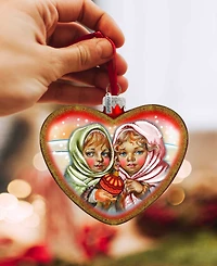 G.DeBrekht Remembering Friends Hart Glass Ornament