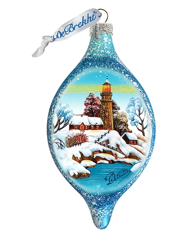 G.DeBrekht Lighthouse Glass Ornament Holiday Splendor