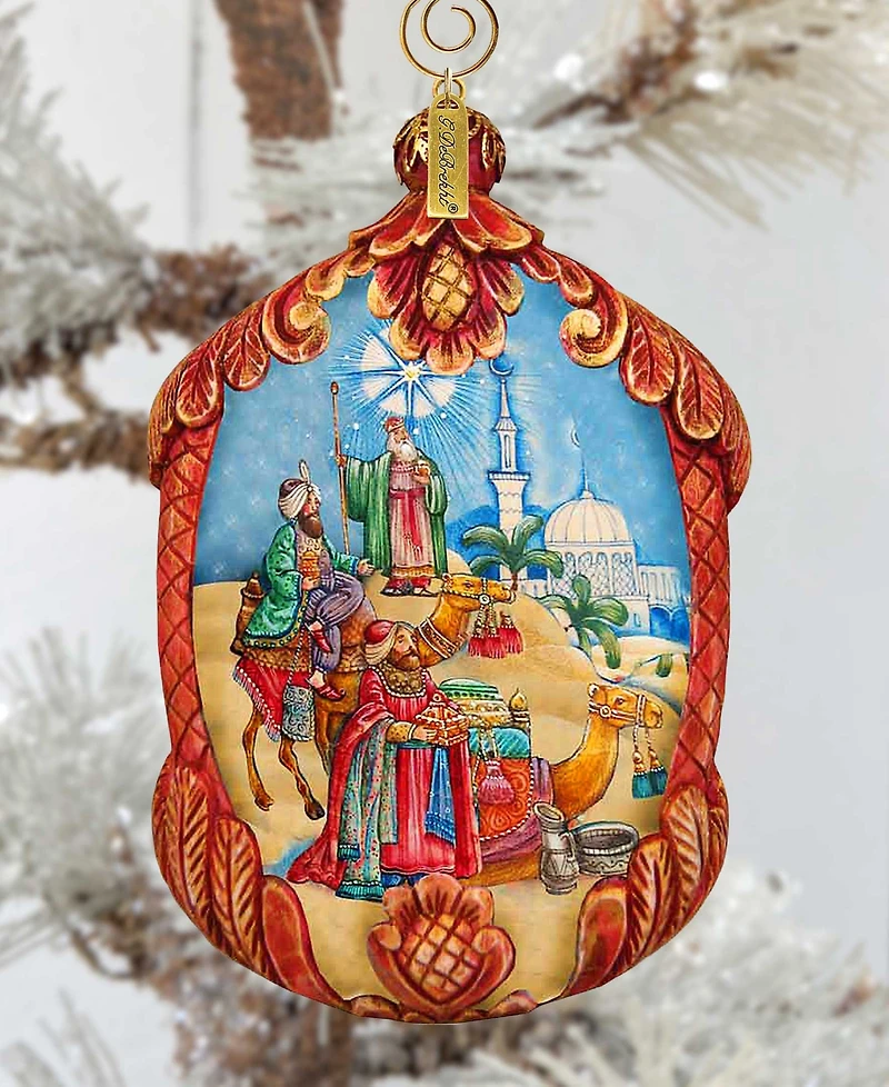 G.DeBrekht Hand Painted Three Kings Scenic Ornament