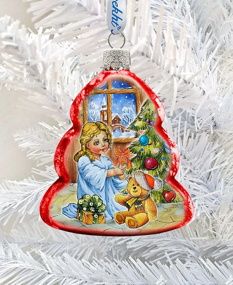 G.DeBrekht Nativity Santa Angel Glass Ornament