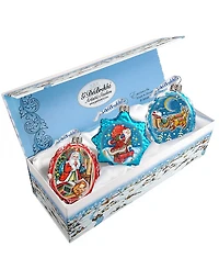 G.DeBrekht Christmas Night Glass Ornament - Set of 3