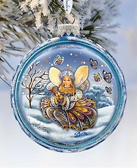 G.DeBrekht Fairy Girl Red Ball Hand Painted Glass Ornament