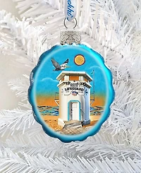G.DeBrekht Laguna Beach Tower Hand Painted Glass Ornament