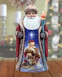 G.DeBrekht Woodcarved Hand Painted Santa Little Friends Figurine