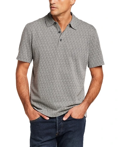 Weatherproof Vintage Men's Short-Sleeve Diamond Jaquard Polo Shirt