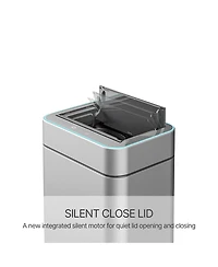 Mega Casa 50L / 13 Gallon Stainless Steel Automatic Trash Can with Silent Close Lid and Stay-Open Feature