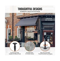 Sugift 138 x 47 in Retractable Patio Awning Sunshade Shelter Manual Crank Adjustable Height