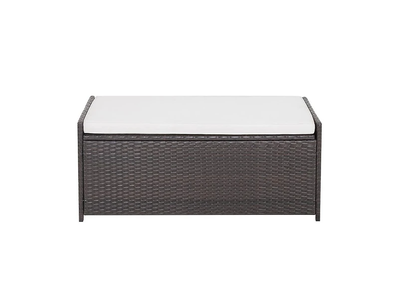 sumyeg 34 Gallon Patio Storage Bench with Seat Cushion and Zippered Liner