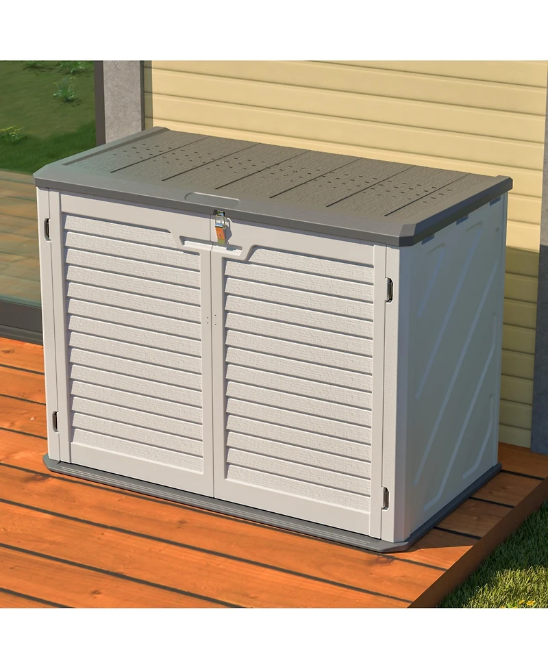 sumyeg 28 Cu. Ft. Lockable Outdoor Storage Cabinet Shed with Removable Shelf