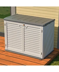 sumyeg 28 Cu. Ft. Lockable Outdoor Storage Cabinet Shed with Removable Shelf