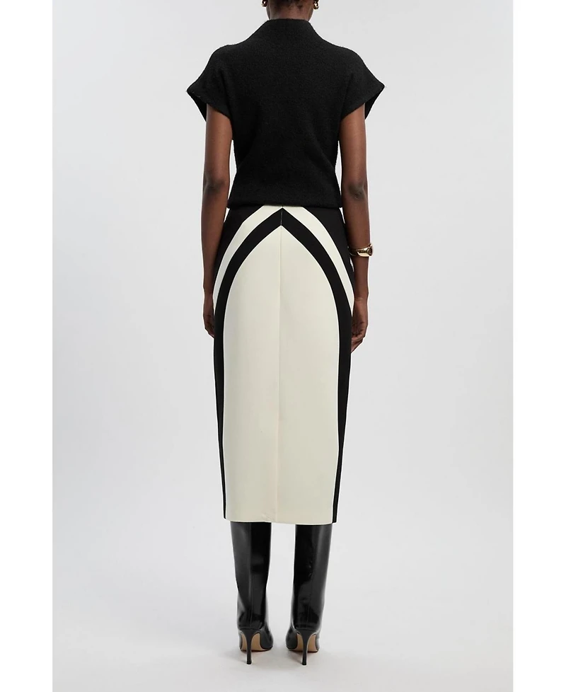 Karen Millen Women's Colour Block Pencil Midi Skirt