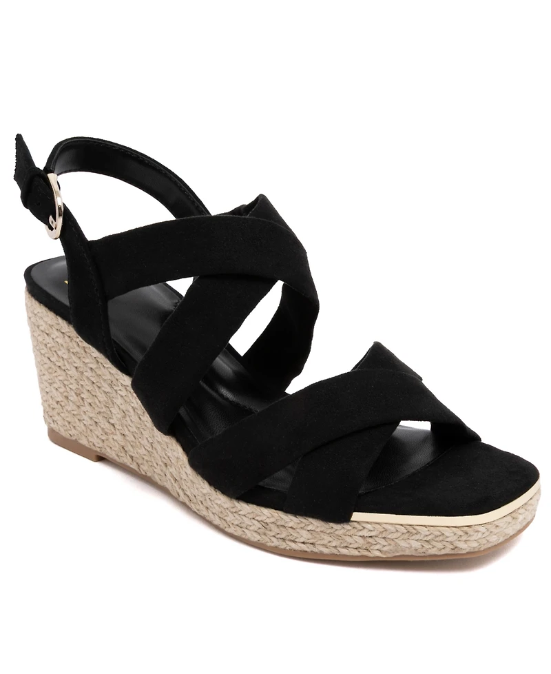 Jones New York Women's Harila Strappy Espadrille Wedge Sandals