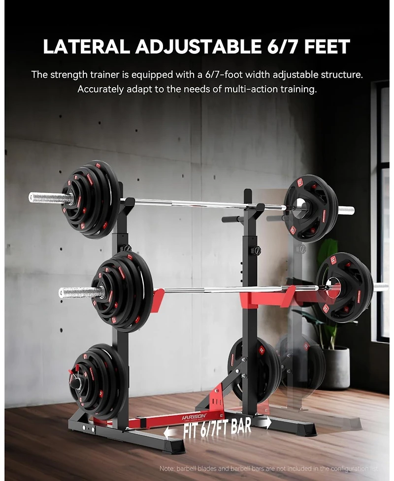 Harison Heavy Duty Squat Rack, Adjustable Barbell Rack for Home Gym, Power Rack (Hrm-G30812)