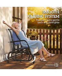Outsunny 2-Person Patio Glider Bench Rocking Chair Loveseat w/ Armrest