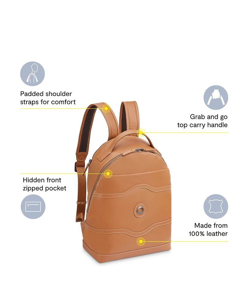 Delsey Paris Chatelet 12.25" Leather Backpack