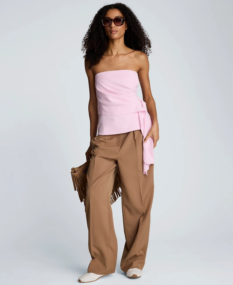 Kenneth Cole Women's Sleeveless Draped Front Bustier Crop Top