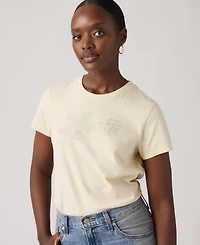 Levi's Women's Rhinestone Perfect Graphic Logo Cotton T-Shirt