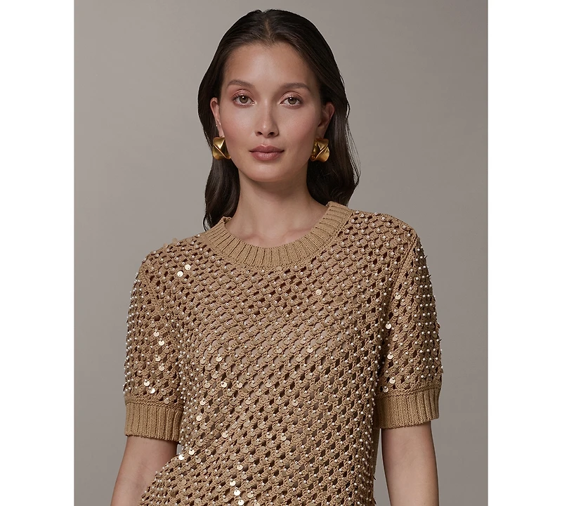 Donna Karan Weekend Women's Needle Stitch Crewneck Sweater